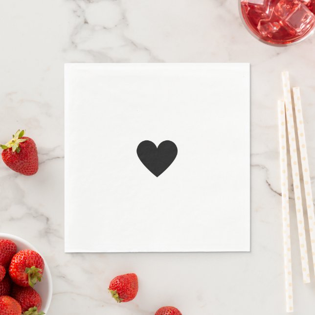 Modern Simple Black Heart Napkins (Insitu)
