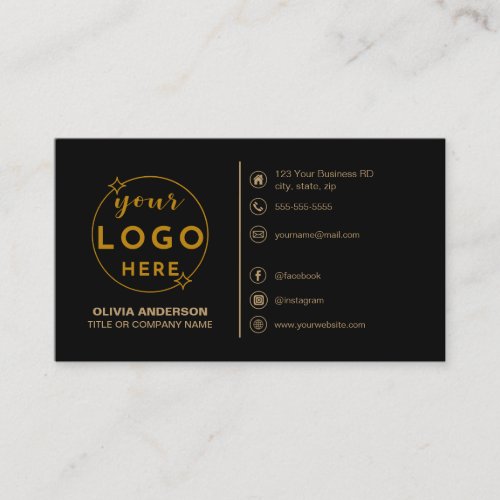 Modern Simple Black Logo Custom Icons Social Media Business Card
