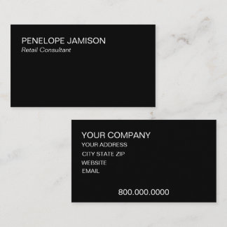 Modern Simple Black Minimalistic Business Card