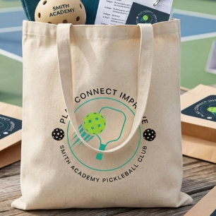 Modern Simple Black Pickleball Sports Club  Tote Bag