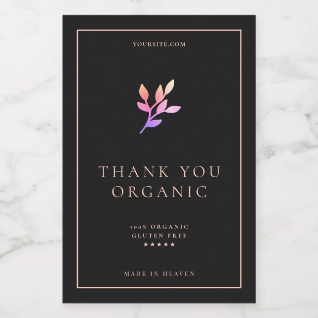 Modern Simple Black Pink Purple Minimalist Logo Food Label (Single Label)
