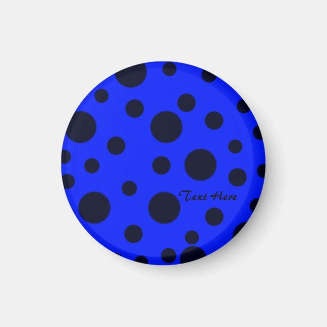 Modern Simple Black polka dot on Blue pattern Magnet (Front)