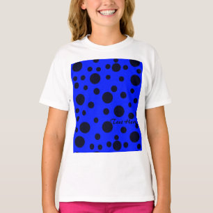 Modern Simple Black polka dot on Blue pattern T-Shirt