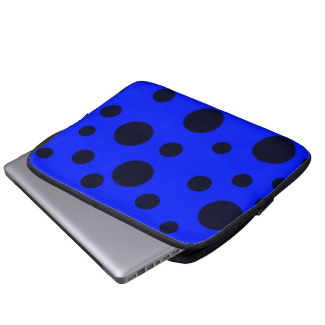 Modern Simple Black polka dot yellow pattern Laptop Sleeve (Front Bottom)