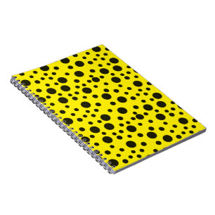 Modern Simple Black polka dot yellow pattern Notebook