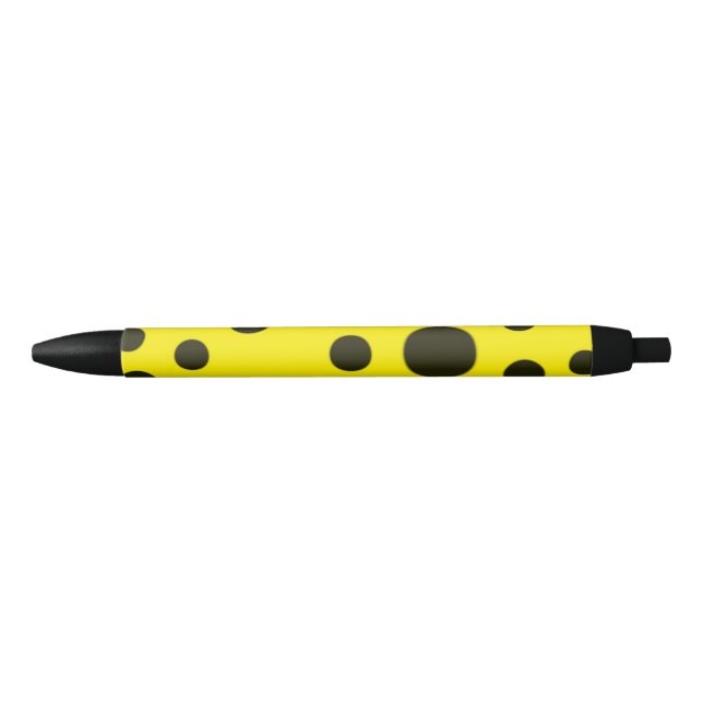 Modern Simple Black polka dot yellow pattern Pen (Front)