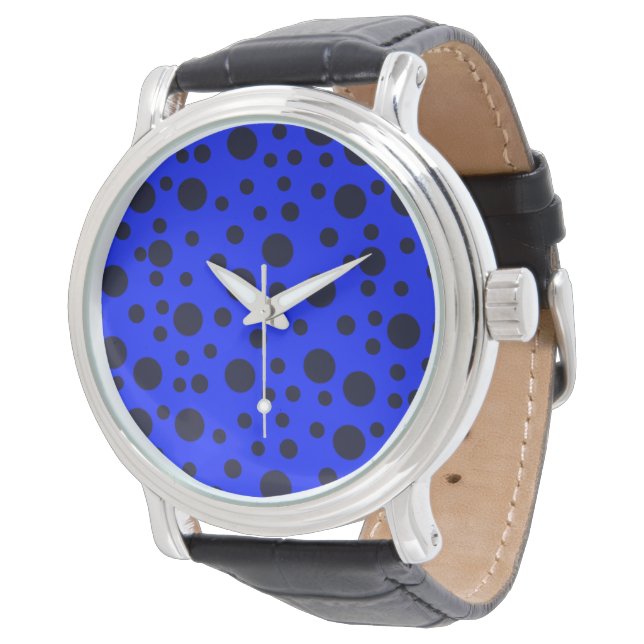 Modern Simple Black polka dot yellow pattern Watch (Angled)