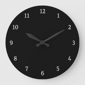 Modern simple black round numbers large clock