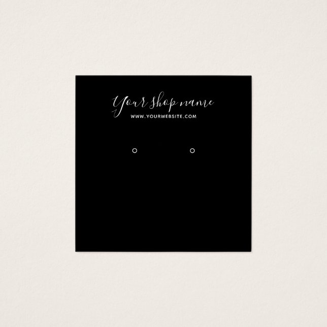 Modern simple black stud earring display square (Front)