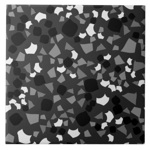 Modern Simple Black Terrazzo White Tile