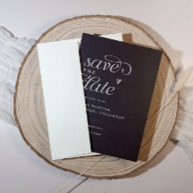 Modern Simple Black Wedding Heart