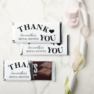 Modern Simple Black & White Bridal Shower  Hershey Bar Favors