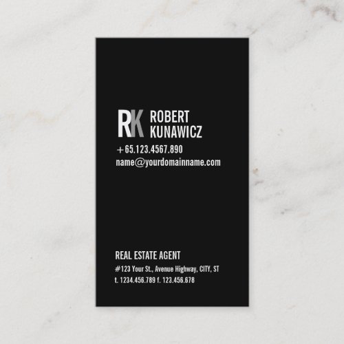 Modern Simple Black &amp; White Card Business Card Template