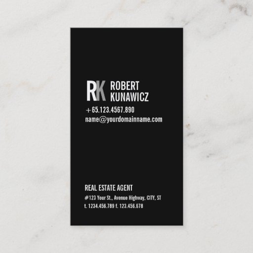 Customizable Modern Simple Black &amp; White Card Business Card Template
