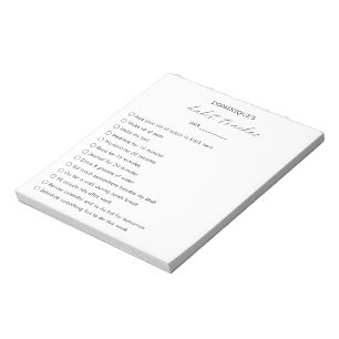 Modern Simple Black White Elegant Habit Tracker Notepad