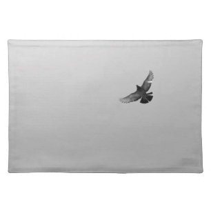 Modern simple black white flying bird pigeon photo cloth placemat