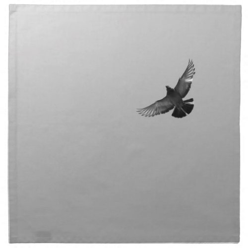 Modern simple black white flying bird pigeon photo napkin