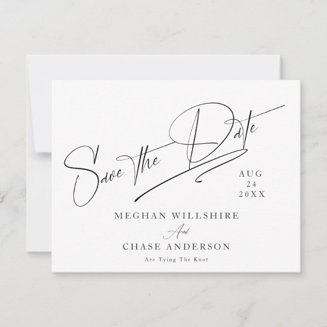 Modern Simple Black & White Invitation (Front)