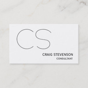 Modern Simple Black White Monogram Business Card