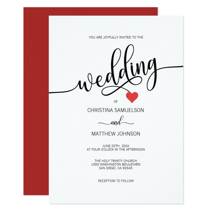 heart wedding invitations