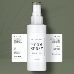 Modern Simple Black White Room Spray Bottle Label | Zazzle