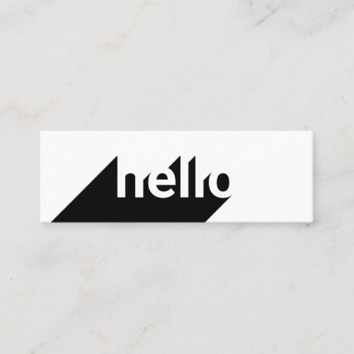 Modern simple black white trendy hello typography mini business card