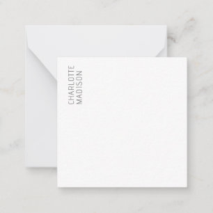 Modern Simple Black White Trendy Minimalist Plain  Note Card