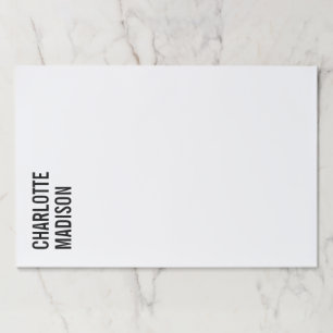 Modern Simple Black White Trendy Minimalist Plain  Paper Pad