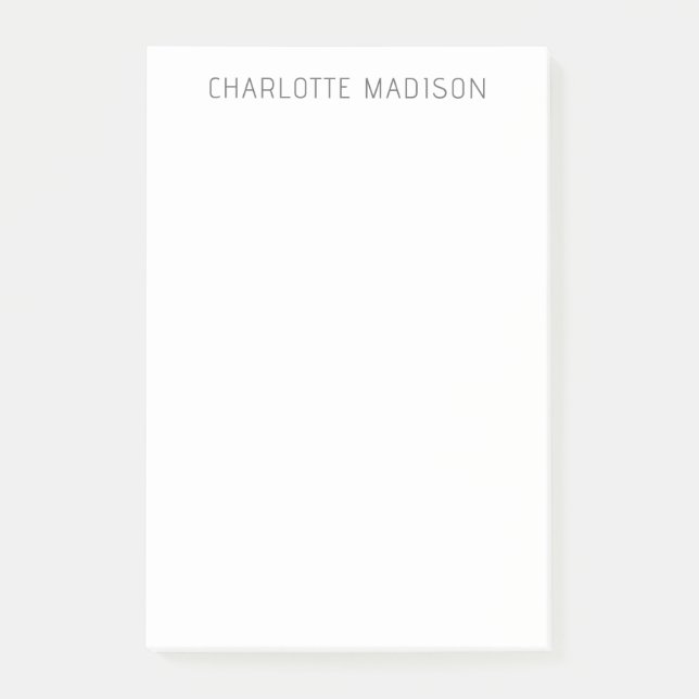 Modern Simple Black White Trendy Minimalist Plain  Post-it Notes (Front)