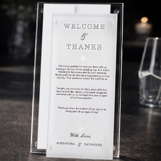 Modern Simple Black White Welcome Thank You Card