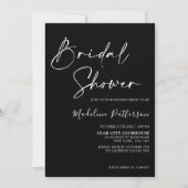 Modern Simple Black with Photo Bridal Shower Invitation (Front)