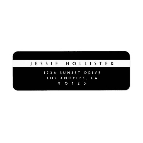 Modern Simple Black with White Return Address Label