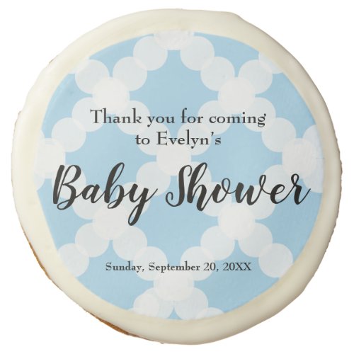 Modern Simple Blue Baby Shower Thank you Custom Sugar Cookie