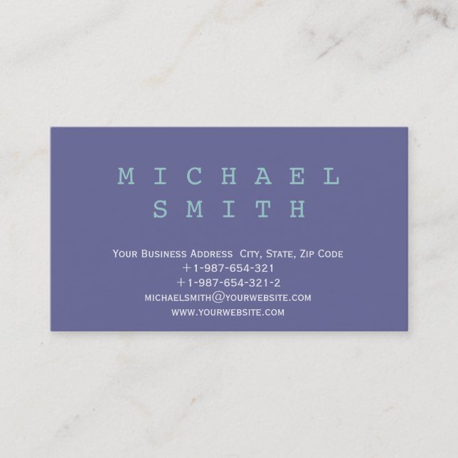 Modern Simple Blue Consultant Business Card (Front)