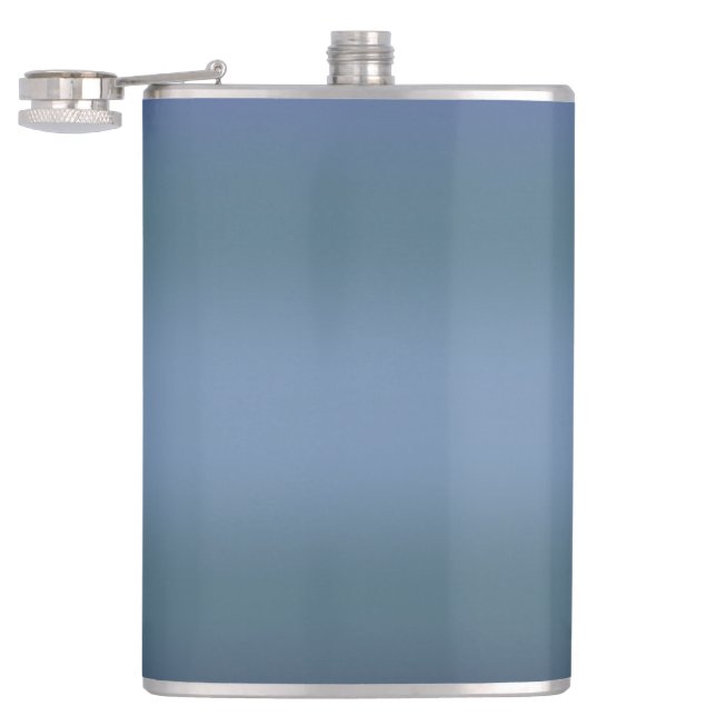 Modern simple blue navy gradient Watercolor  Flask (Opened)