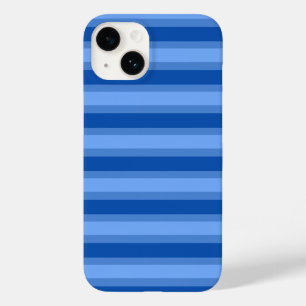 Modern Simple blue Navy Two Tone Stripe name Case-Mate iPhone 14 Case