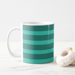 Modern Simple blue Navy Two Tone Stripe name Coffee Mug