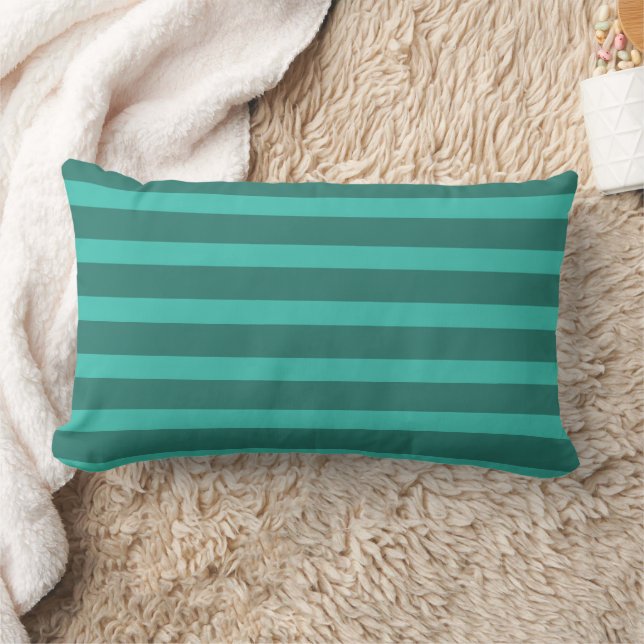 Modern Simple blue Navy Two Tone Stripe name Lumbar Pillow (Blanket)