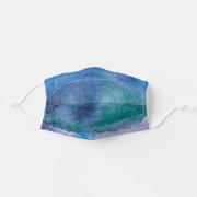 Blue Watercolor Chic Arty Face Mask