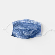 Dark Blue Abstract marbled marble Stormy Cool Face Mask