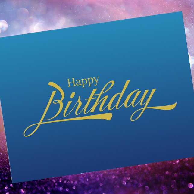Modern Simple Blue Watercolor Happy Birthday Postcard (Creator Uploaded)
