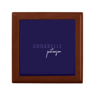 Modern Simple Blue & White Minimal Script Gift Box