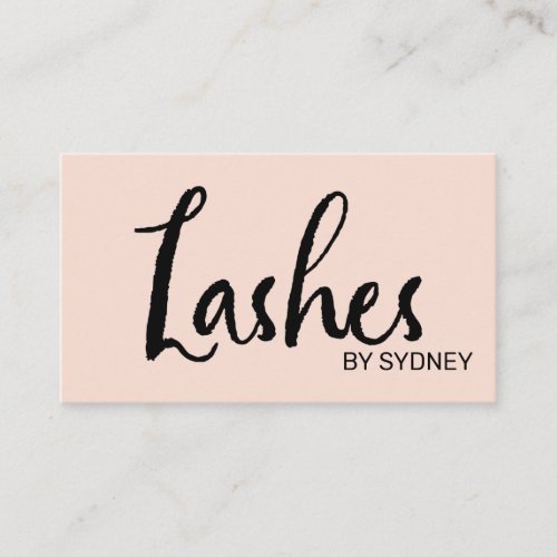 Modern Simple Blush Pink Black Lashes Business Car Business Card