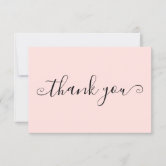 BUSINESS THANK YOU chic simple modern blush pink, Zazzle