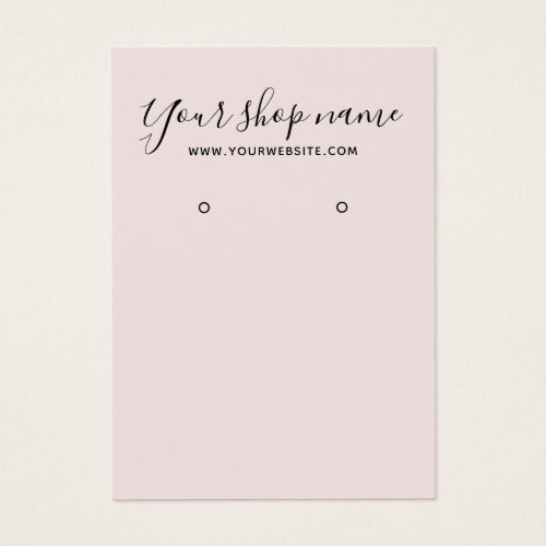 Modern simple blush pink earring display card