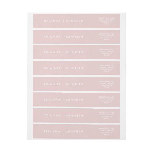 Modern Simple Blush Pink Elegant Wedding Wrap Around Label