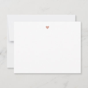 Modern Simple Blush Pink Heart Note Card