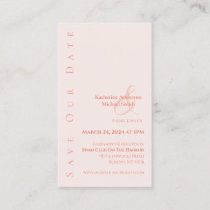 Modern Simple Blush-Save the Date- Business Card