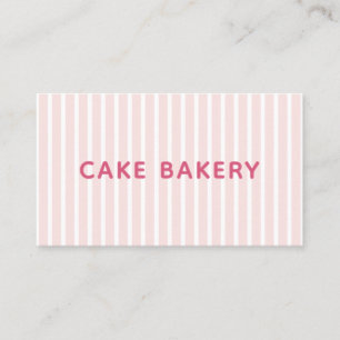 Modern Simple Blush Stripes Bakery Business Card