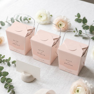 Modern Simple Blush Wedding Favor Boxes